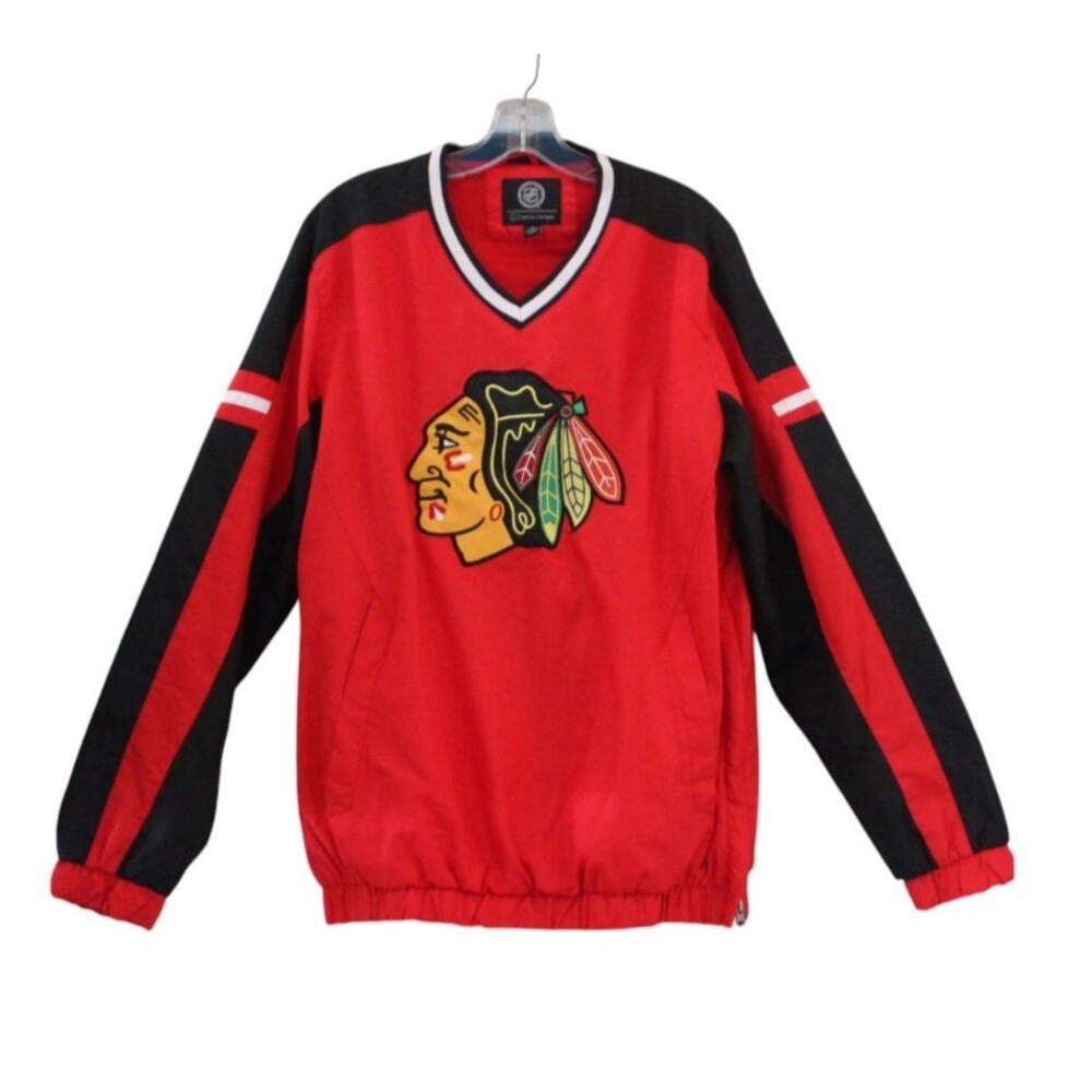 Chicago Blackhawks Pullover Windbreaker NHL GIII Sports Mens Red M Pullover